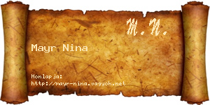 Mayr Nina névjegykártya